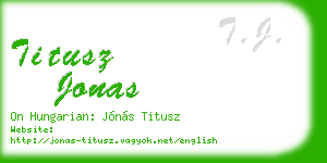 titusz jonas business card